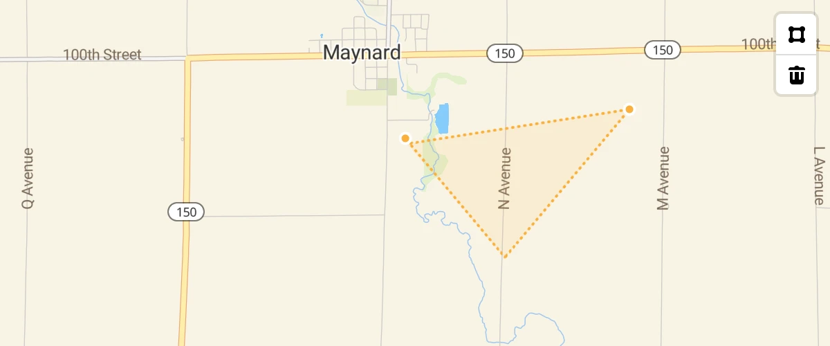 Use mapbox-gl-draw to draw a polygon and Turf.js to calculate its area in square meters.